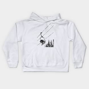 Couple ski lift Kids Hoodie